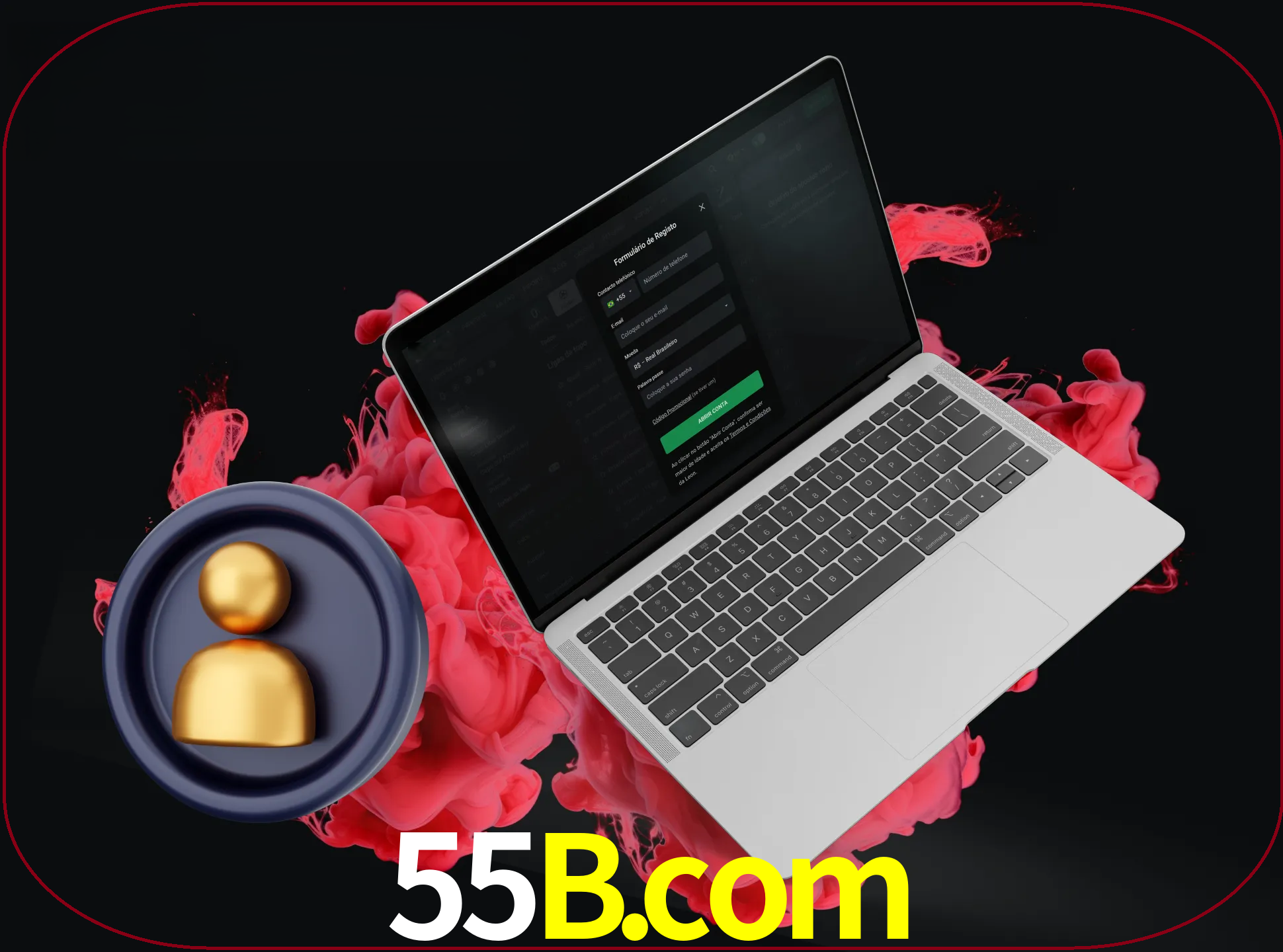 No cabeçalho do site 55b, clique no botão que o levará a um formulário especial onde terá de introduzir as suas informações actuais.