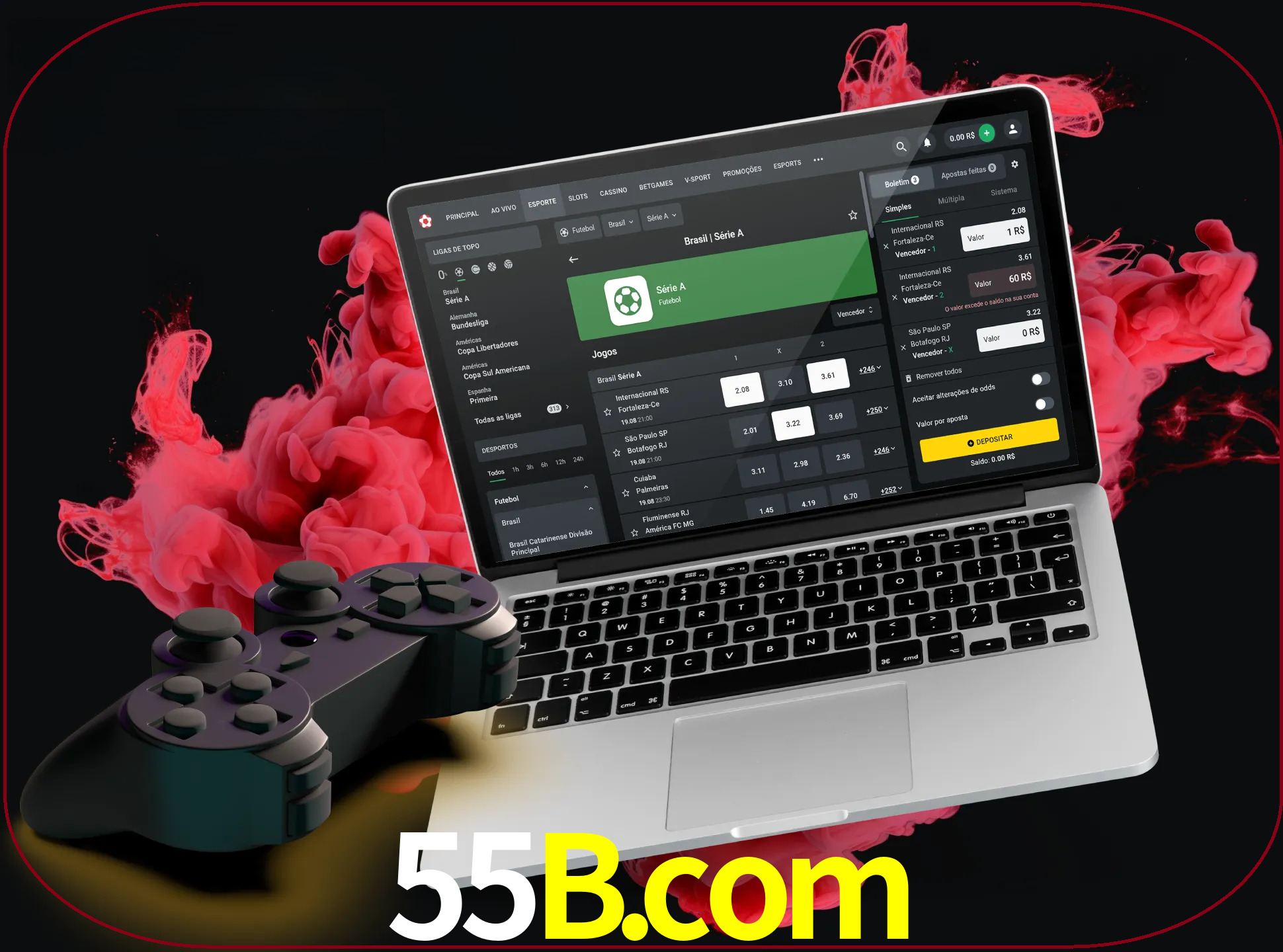 Visite a secção especial de jogos de vídeo em 55b para descobrir em que jogos pode apostar e ganhar muito dinheiro.